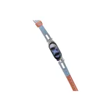 Light Blue & Brown/Bracelet Style-T-Shaped Metal Patchwork Cut-Out Denim Leather Strap