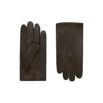 HERMES Calfskin Gloves Men's Mocha