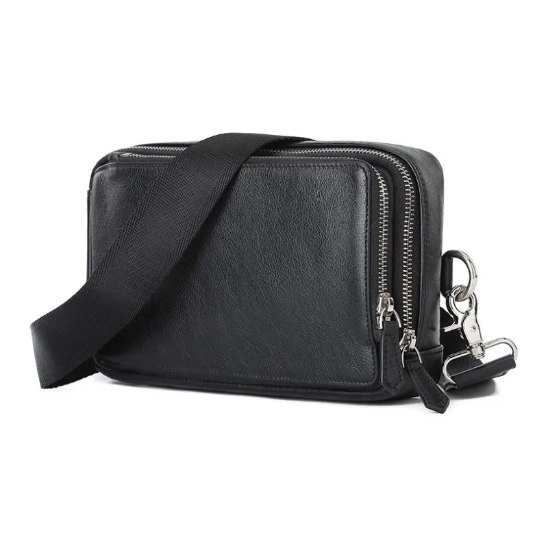 DOSRFINI Top Grain Cow Leather Sling Bag, Shoulder Bag, Crossbody Bag Regular Men's Black/Umber/Coffee/Olive-6