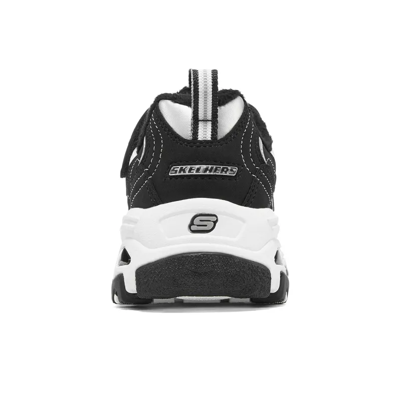 Skechers Slip Resistant Anti Kick Abrasion Resistant Low Top Kids Lifestyle Shoes Black White Teenagers-4