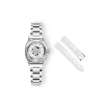 3A333 White Shell-Steel Band (Comes with Ice Transparent White Belt+BV Green Large Box)