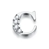 Zircon Letter Stud Earrings C (Single)