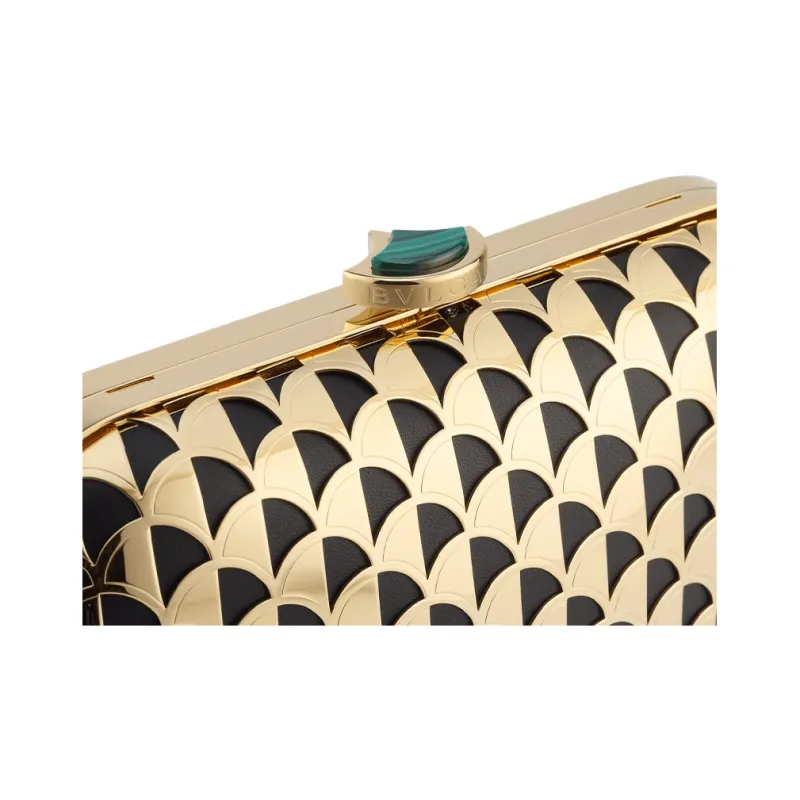 BVLGARI Metal Clutch Women's Black & Gold-3
