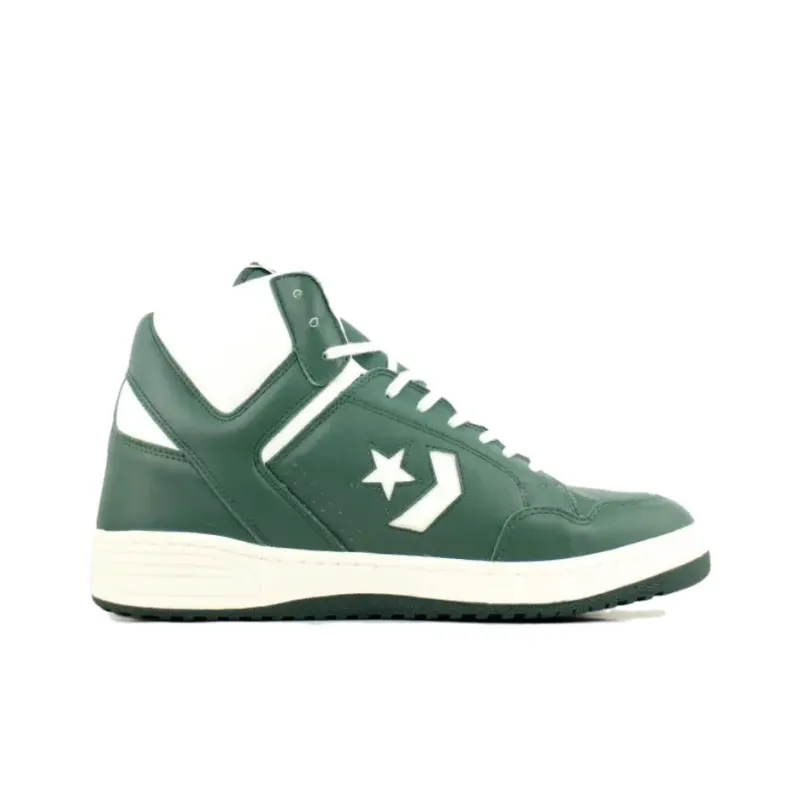 Converse Weapon Anti-Slip Wear-Resistant High-Top Casual Shoes Unisex Green-1