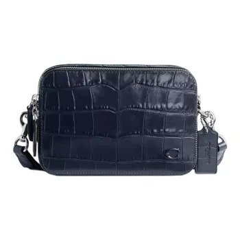 COACH Charter Leather Messenger Bag Shoulder Bag Crossbody Bag Small Size Men's Dark Marine Blue