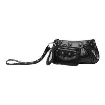 Balenciaga Le Cagole Sheepskin Storage Bag Women's Black