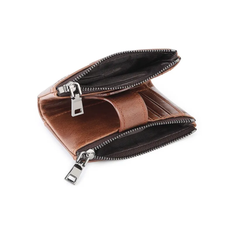 DOSRFINI Cow Leather Coin Purses Wallets Regular Men's Black/Blue/Coffee/Umber-2