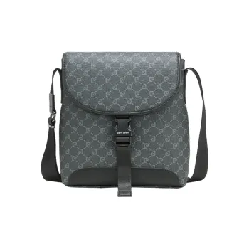 PIERRE CARDIN PVC Shoulder Bag, Crossbody Bag Regular Men's Black Gray
