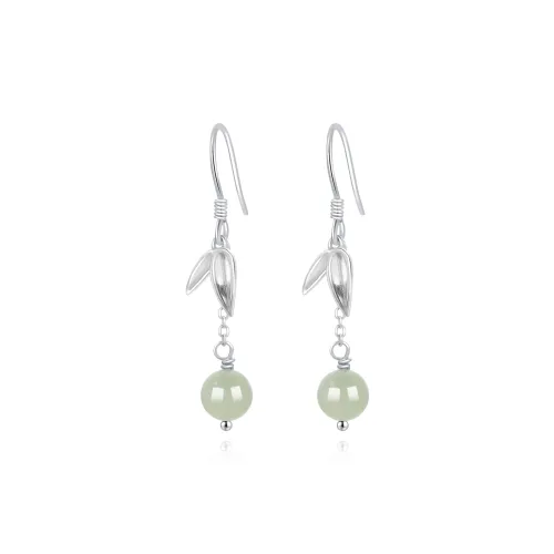 Lao Feng Xiang S999 Silver Earrings Women's