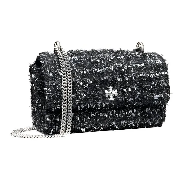 TORY BURCH Kira Tweed Portable Crossbody Bag, Shoulder Bag Mini Women's Black-2