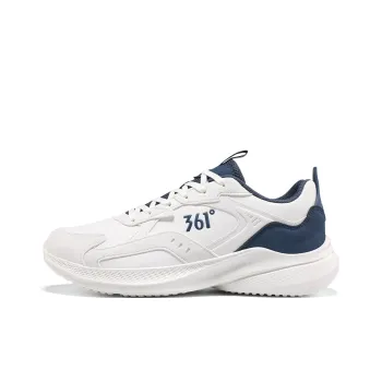 361° Lightweight Wear Resistant And Slip Resistant Low Top Sprint Running Shoes Men's White Blue