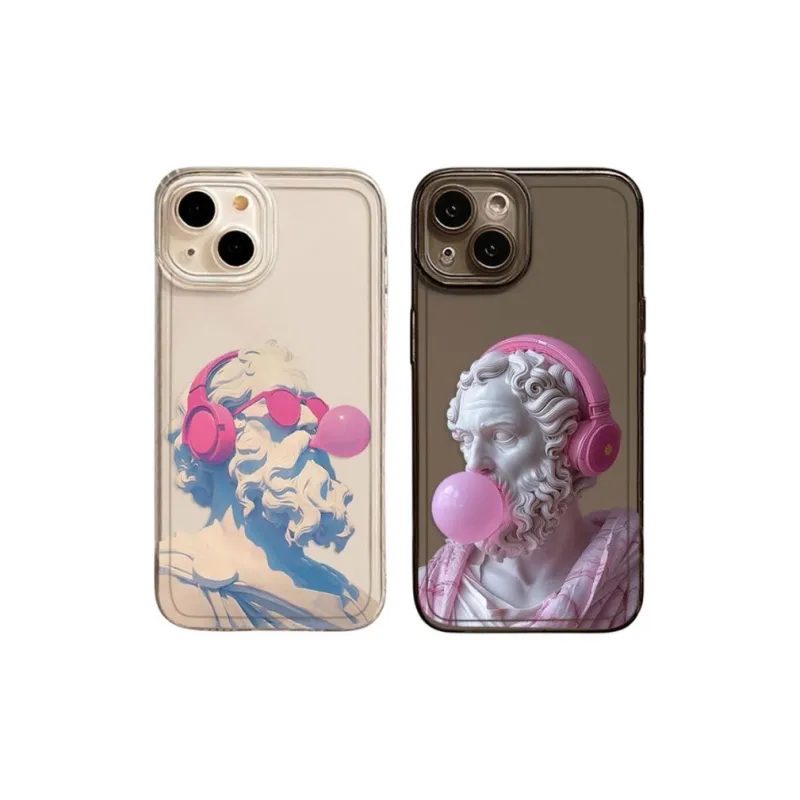 LONGYUGU Silicone Material Artistic Creative Socrates Phone Case Compatible With Apple 11/12/13/14/15/16/plus/pro/proma-0