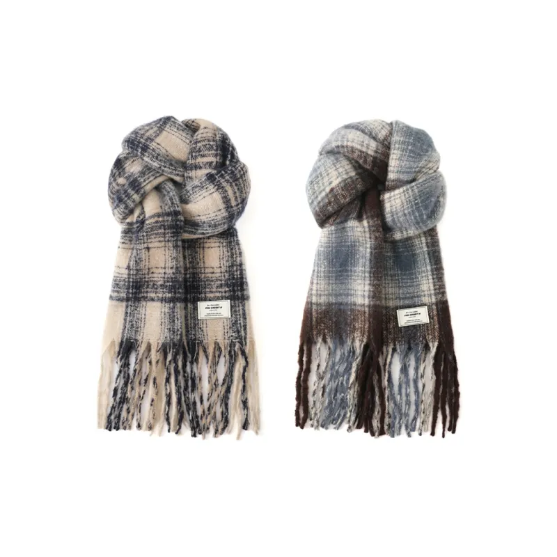 FREE RABBITⅡ Winter Thickened Warm Advanced Touch Fringe Shawl Scarf Unisex-14