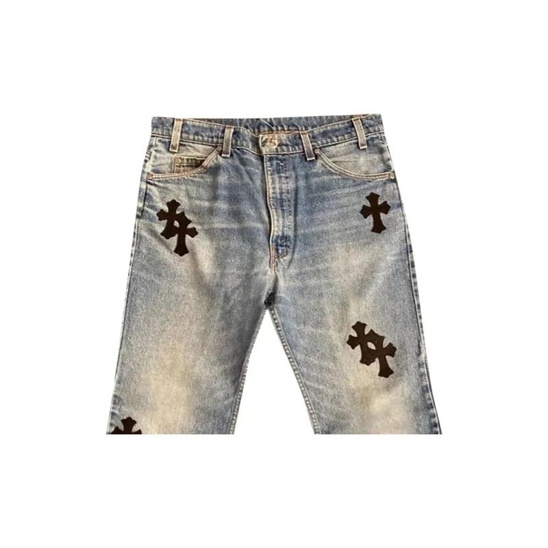 Chrome Hearts Jeans Men Blue-2
