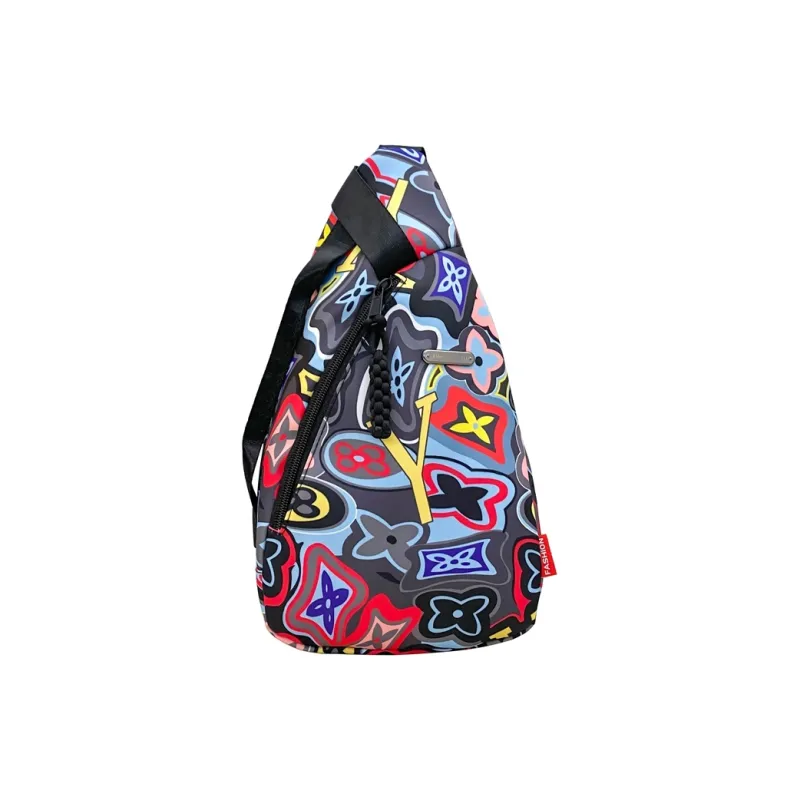 GEERDUN Nylon Sling Bag Regular Unisex Black/Orange Red/Green/Pink-0