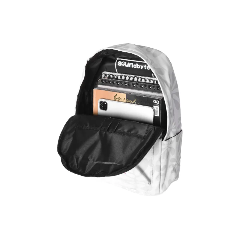 Soundbyte Polyester Backpack Laptop Bag Regular Unisex White-3