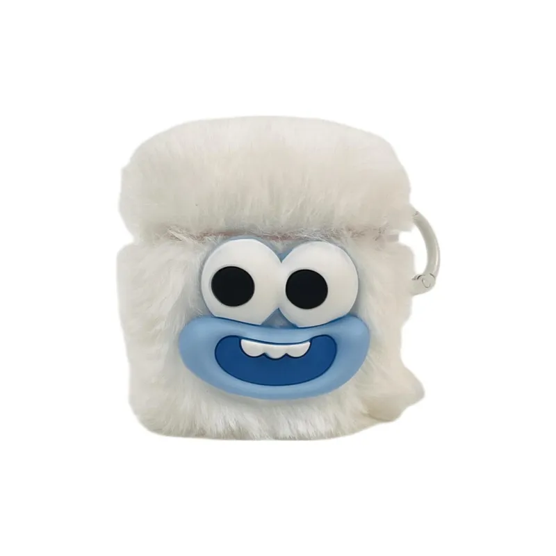 Wei Xin Compatibility Apple AirPods 4/2/3/4th Generation/AirPods Pro/Pro 2 Plush 3D Effect Sausage Lips Headphone Cases-8