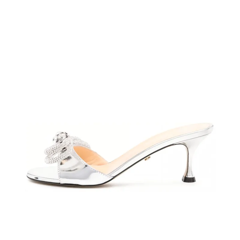MACH & MACH Bow detail Metallic Sandals Women's-0