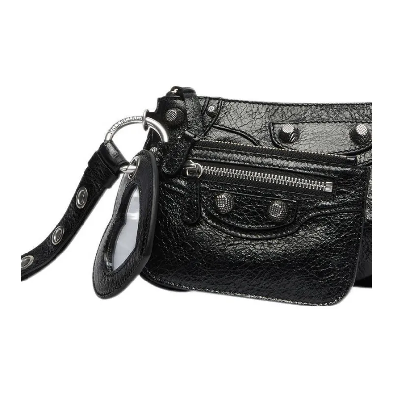 Balenciaga Le Cagole Sheepskin Storage Bag Women's Black-4