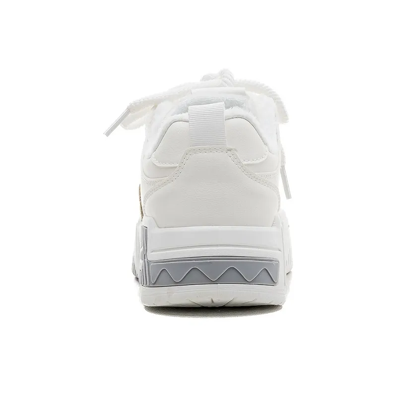 Warrior Warm Anti Slip And Wear Resistant Low Top Skateboard Shoes Women's White Light Gray-3