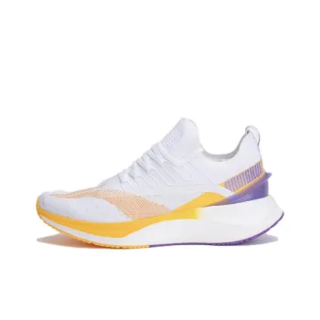 LiNing YueYing Element Cushioning Breathable Low Top Running Shoes Men's White Orange