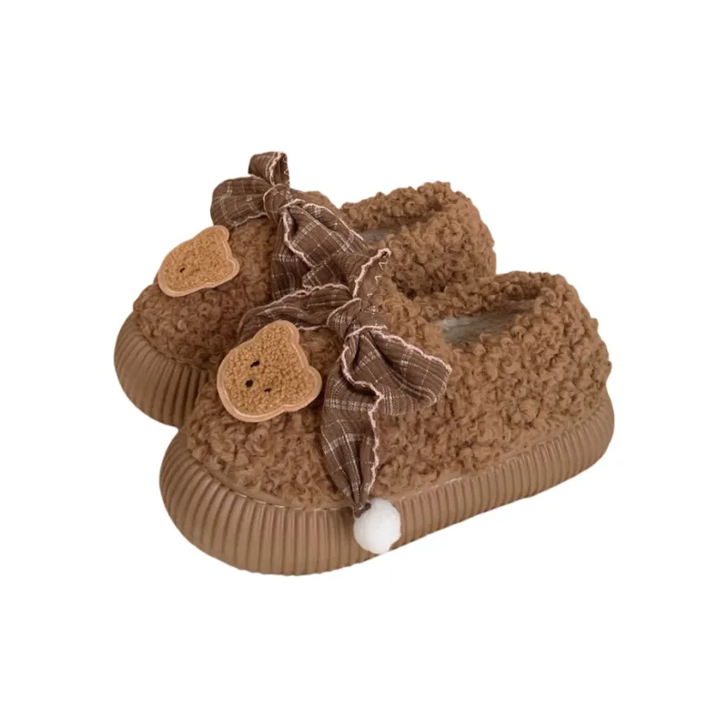 Thin Strips Cotton Slippers Women's Khaki-11
