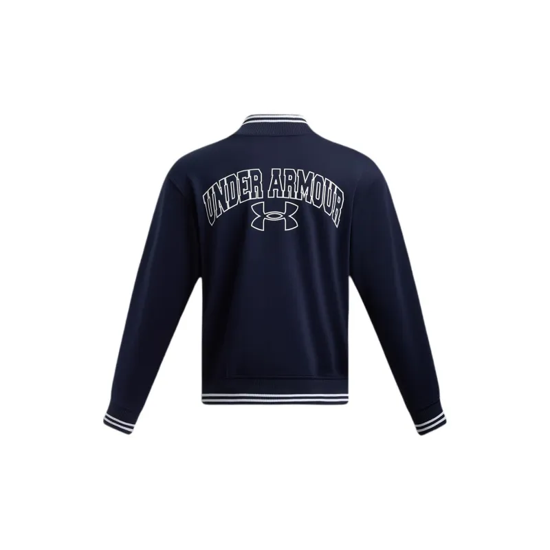 Under Armour Knit Bomber Baseball Jacket Unisex Navy Blue-1