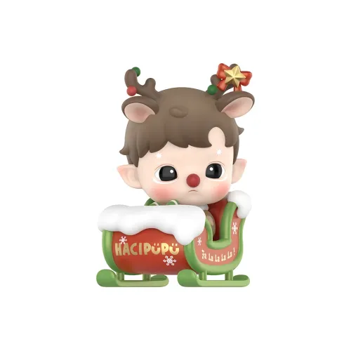 POP MART HACIPUPU Sled Figure Hang Tag Box 8cm