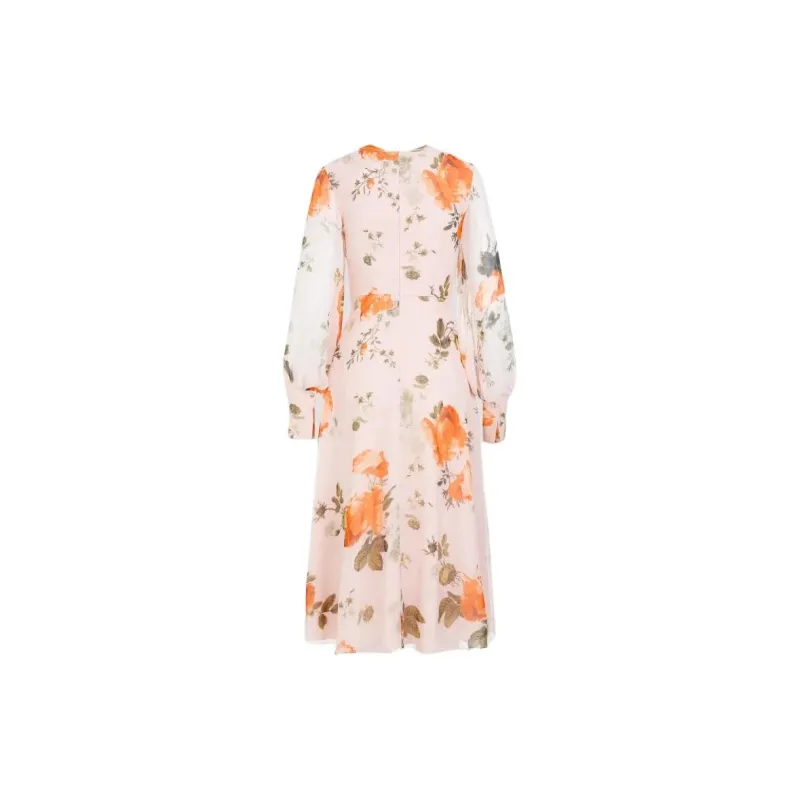 Erdem Floral print Silk Midi Dress-1
