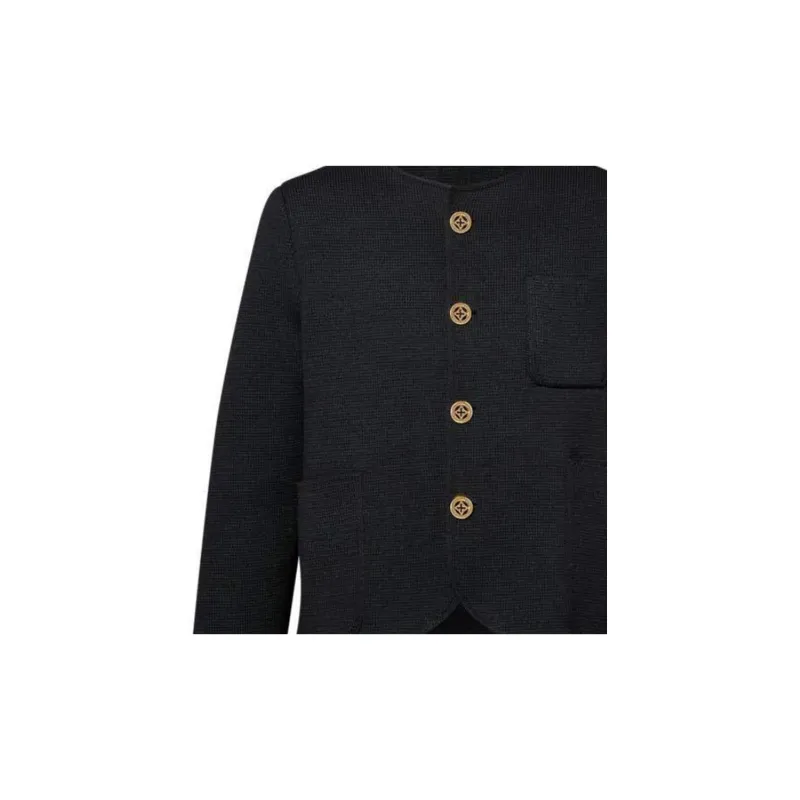 LOUIS VUITTON Collarless Knit Jacket-3