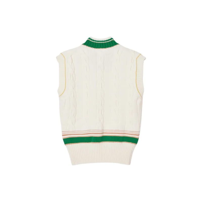 LACOSTE Cable Knit Sleeveless Sweater-1
