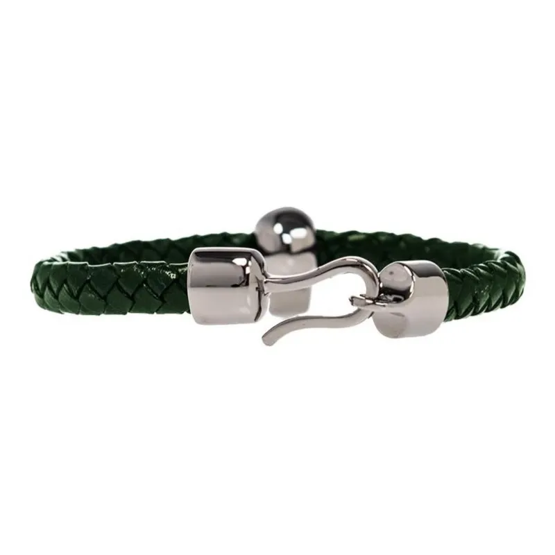 Alexander McQueen Leather Bracelets Unisex Green-2