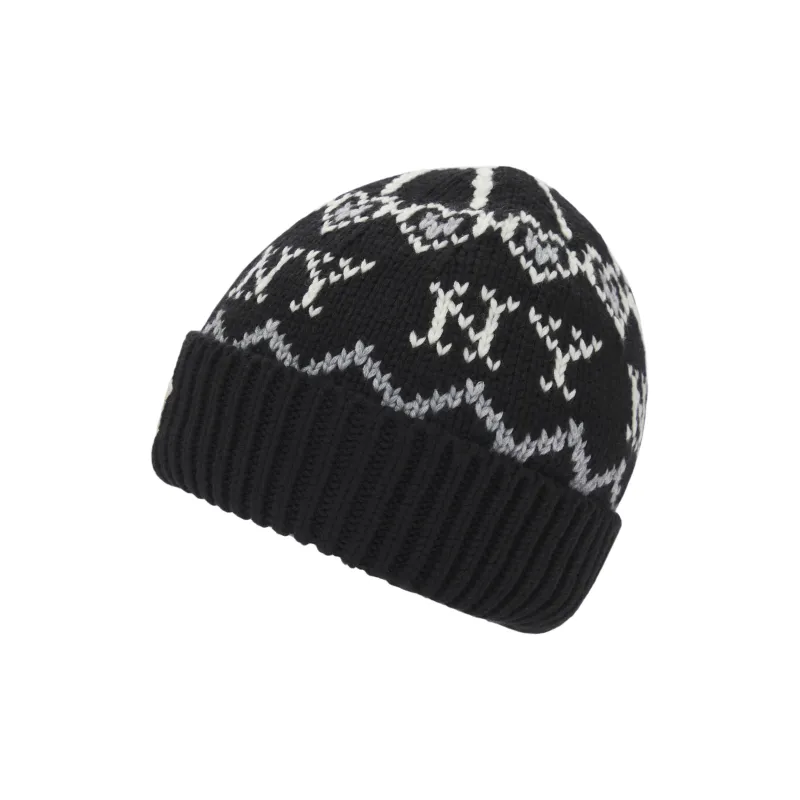 MLB Contains Wool Knitted Beanie Hat Unisex Black-3