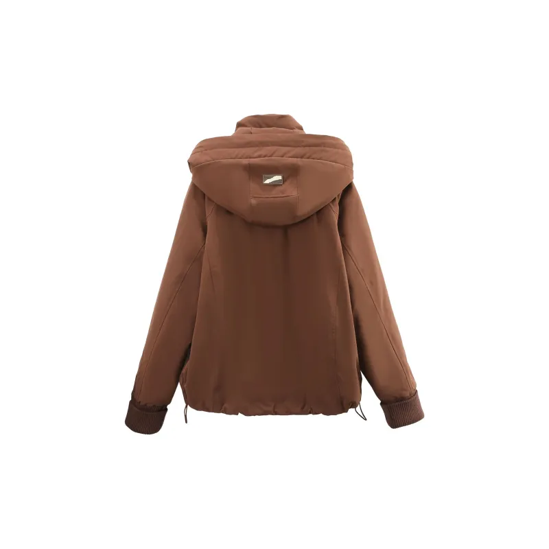 A Paradise For Awakening Puffer Jacket Women's Red Brown-1