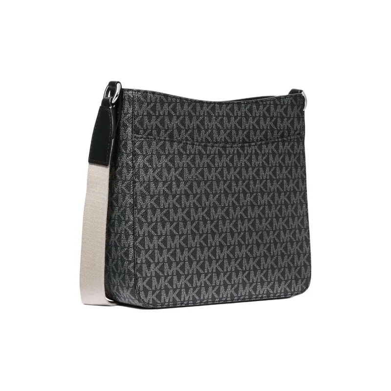MICHAEL KORS Jet Set Travel Coated Canvas Messenger Bag Crossbody Bags Small Size Women's Silver Gray-1