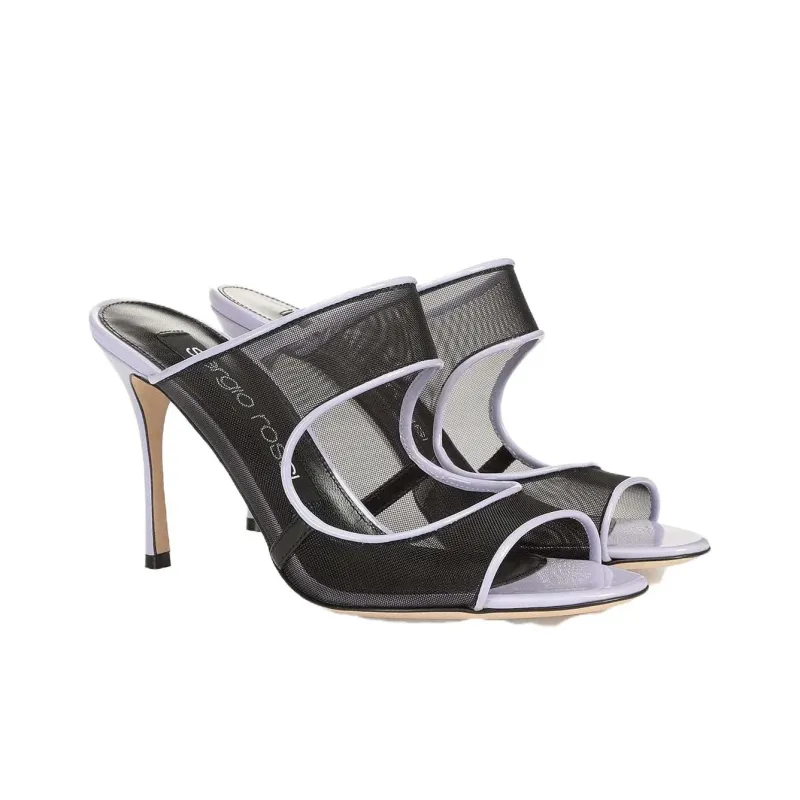 SERGIO ROSSI Mesh Detail Open-toe Pumps-2