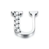 Zircon Stud Earrings with Letter (Single)