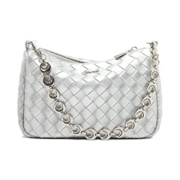 MICOCAH PU Shoulder Bag Women's Luminous Silver/Magic Black