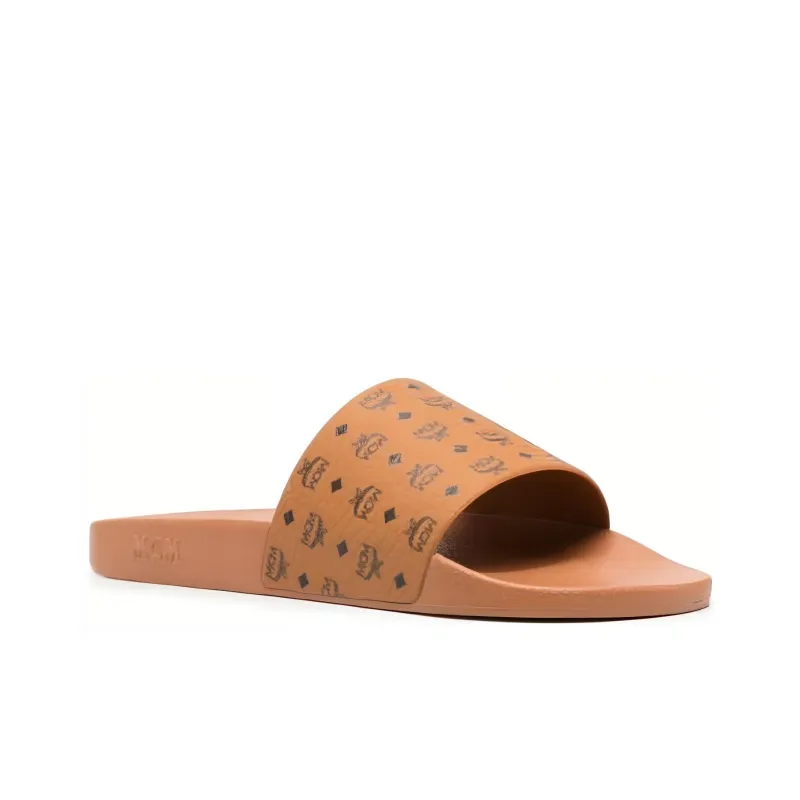 MCM Logo Printed Slip On Sandals-1