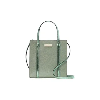 Kate Spade Shimmery Fabric Tote Bag, Shopping Bag, Shoulder Bag, Crossbody Bag, Handbag Small Size Women's Ocean Blue