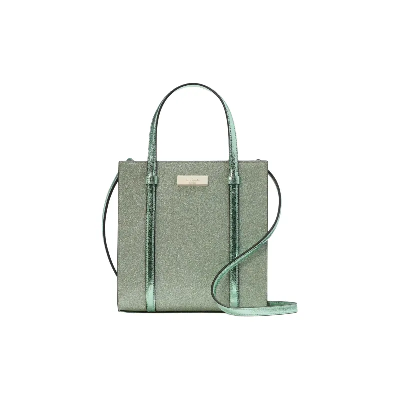 Kate Spade Shimmery Fabric Tote Bag, Shopping Bag, Shoulder Bag, Crossbody Bag, Handbag Small Size Women's Ocean Blue-0