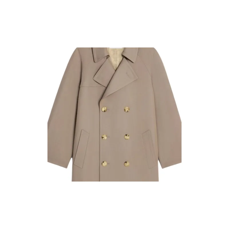 CELINE Trench Coat In Wool Gabardine And Cotton-3