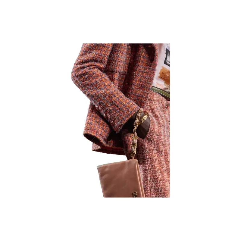 CHANEL FW24 Business Suits Coats Women's Pink-3