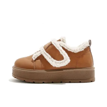 HUANQIU Slip Resistant, Abrasion Resistant, Thermal Low Top Casual Shoes Women's Brown