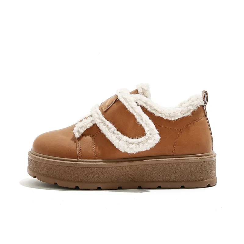 HUANQIU Slip Resistant, Abrasion Resistant, Thermal Low Top Casual Shoes Women's Brown-0