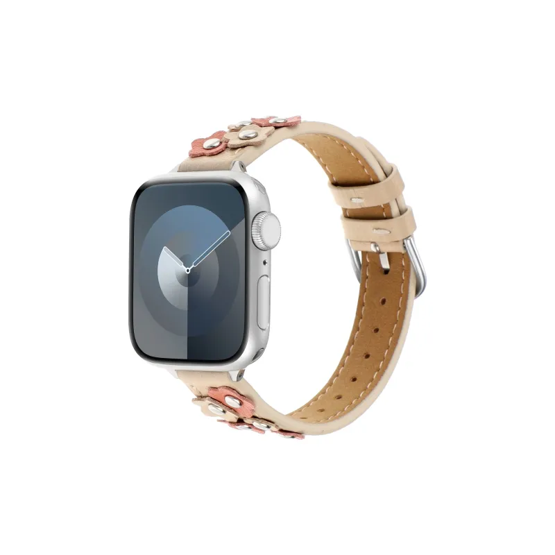 Vobafe Apple Compatibility Watch Band 44mm Genuine Leather Material-2