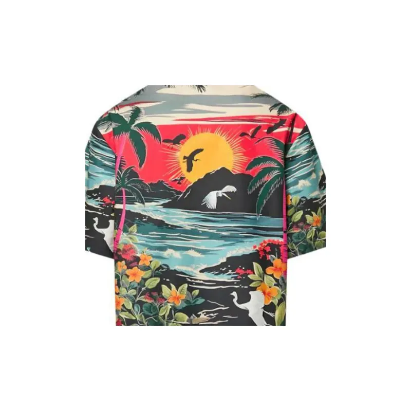 LOUIS VUITTON Printed Short Sleeved Cotton Shirt-7