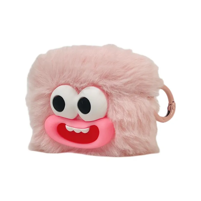 Wei Xin Compatibility Apple AirPods 4/2/3/4th Generation/AirPods Pro/Pro 2 Plush 3D Effect Sausage Lips Headphone Cases-6