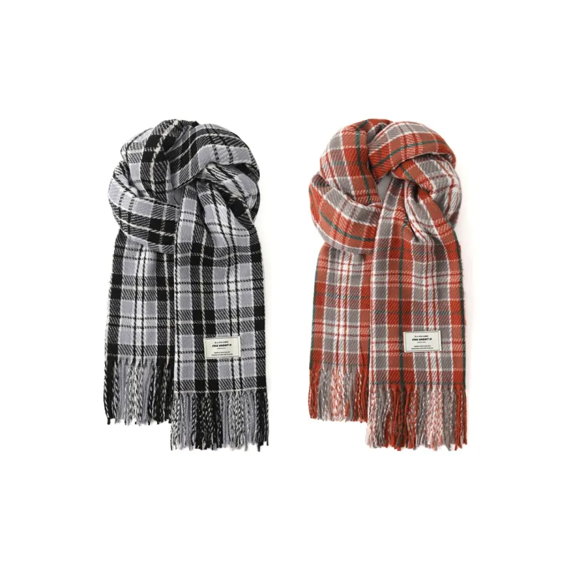 FREE RABBITⅡ Korean Style Warm And Versatile Faux Cashmere Knitted Fabric Scarf Shawl Unisex-9