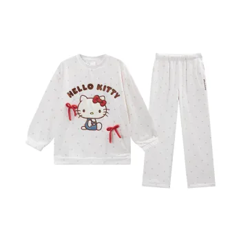 GUKOO x HelloKitty Pajama Set Women's Elegant White